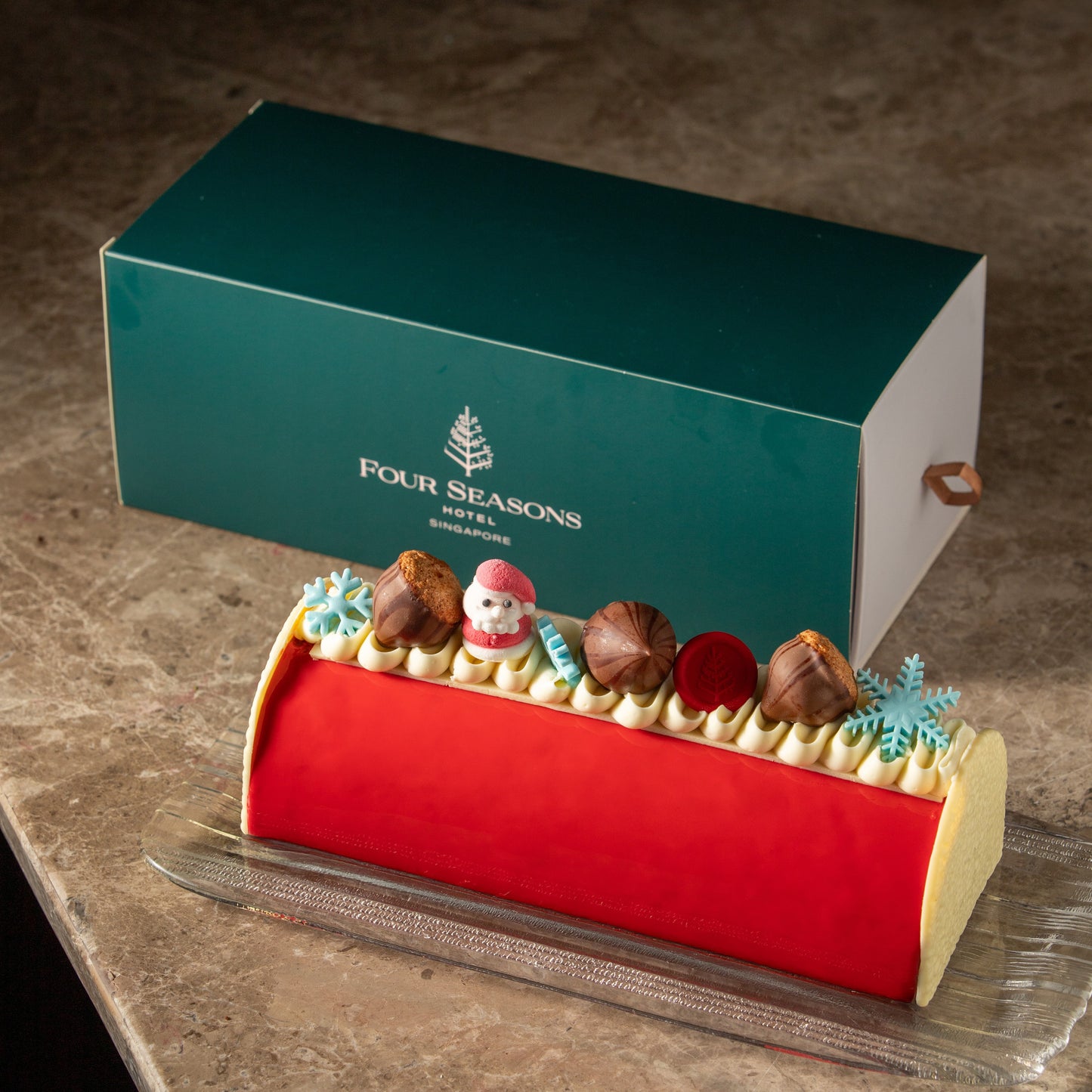 Hazelnut Royaltine Yule Log Cake