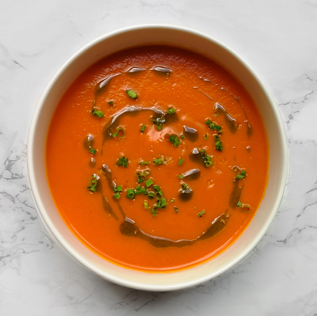 Roasted Tomato Soup, Chive Oil